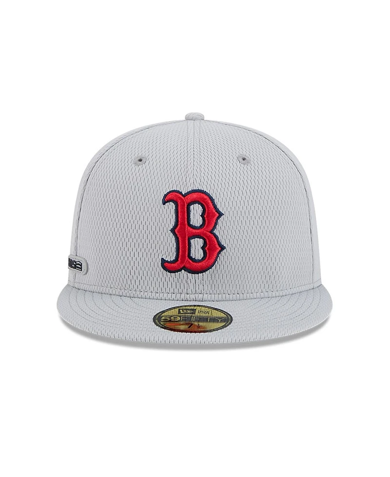 New Era Men's Gray Boston Red Sox 2025 Mlb Clubhouse 59FIFTY Fitted Hat
