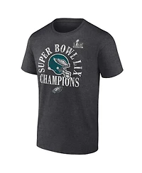 Fanatics Men's Heather Charcoal Philadelphia Eagles Super Bowl Lix Champions Big Tall Ring Season T-Shirt