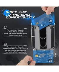 kemimoto All Purpose Cup Holder Expander with Tray, Large Cup Holder Adapter with Eating Table, Compatible with Hydroflasks Yeti Water Bottle, Univers
