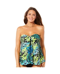 Swimsuits for All Women's Flyaway Bandeau Tankini Top