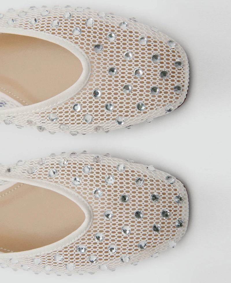 Mango Women's Rhinestone Detail Mesh Shoes