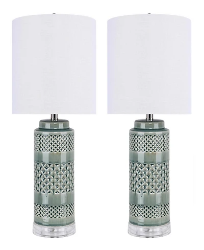 LumiSource Casa 21" Ceramic Table Lamp, Set of 2
