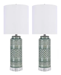 LumiSource Casa 21" Ceramic Table Lamp, Set of 2