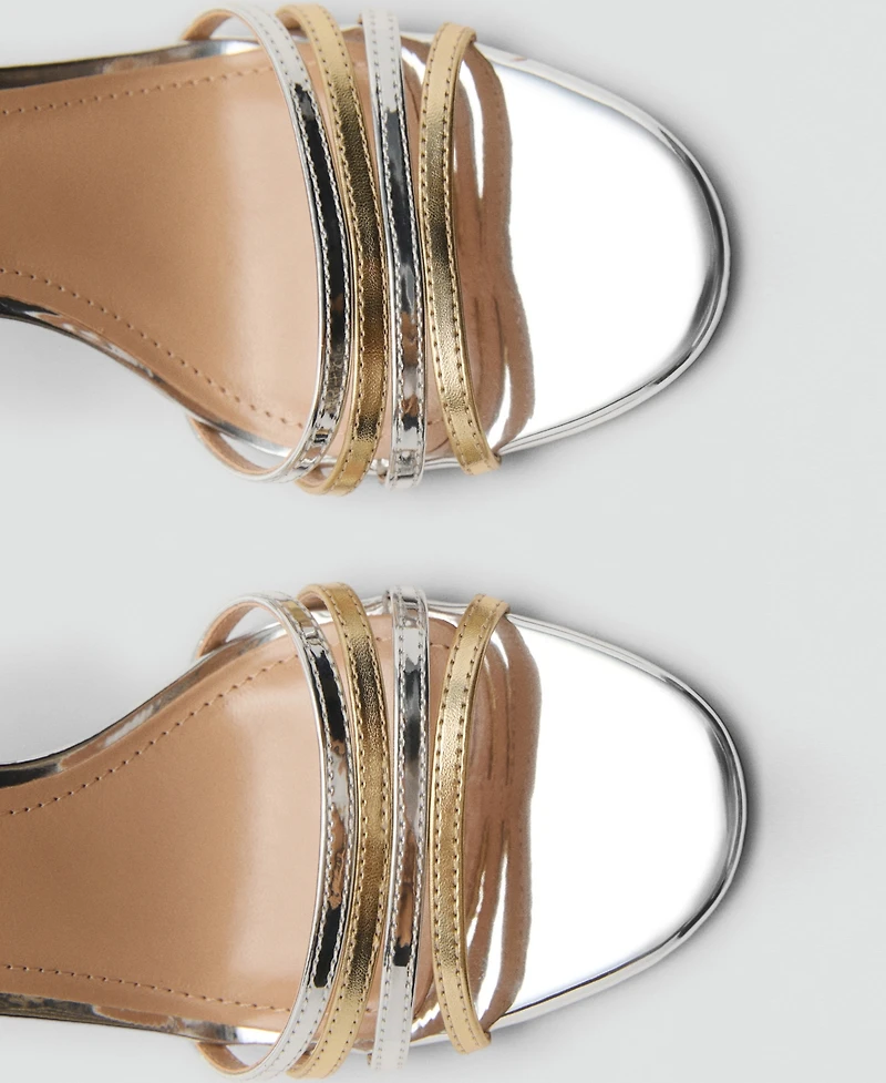 Mango Women's Combined-Strap Heeled Sandals