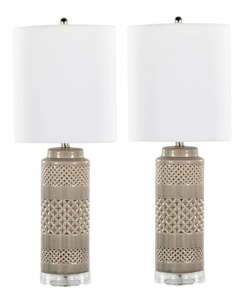 LumiSource Casa 21" Ceramic Table Lamp, Set of 2