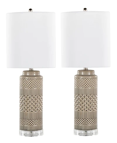 LumiSource Casa 21" Ceramic Table Lamp, Set of 2