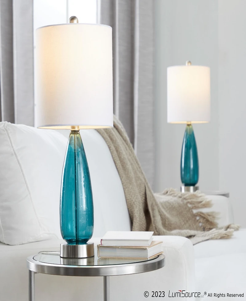 LumiSource Bottega 22" Glass Table Lamp, Set of 2