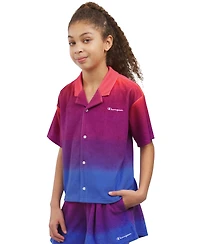 Champion Big Girls Button-Up Gradient Shirt