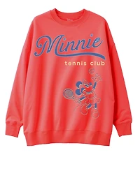 Disney Toddler and Little Girls 2-Piece Minnie Tennis Club Bike Sweatshirt Short Set