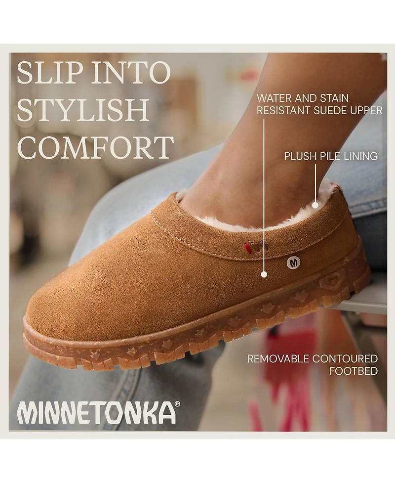Minnetonka Women's Neva Suede Clog Slippers