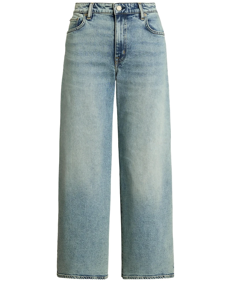 Lauren Ralph Women's High-Rise Wide-Leg Cropped Jeans