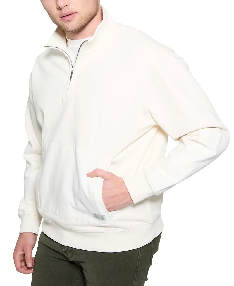 Guess Men's Tyler Relaxed Fit Long Sleeve Quarter-Zip Sweatshirt