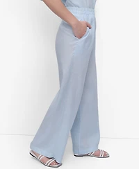 Dkny Women's Linen Wide-Leg Pull-On Pants