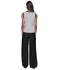 Karl Lagerfeld Paris Women's Scallop-Edge Sleeveless Sweater