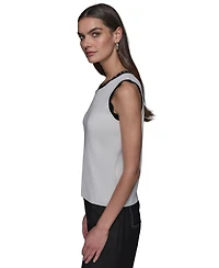 Karl Lagerfeld Paris Women's Scallop-Edge Sleeveless Sweater