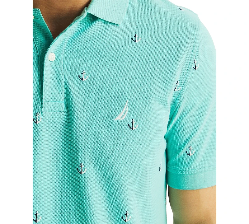 Nautica Men's Classic Fit Deck Printed Performance Polo Shirt
