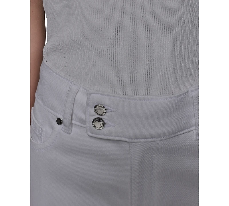 Karl Lagerfeld Paris Women's Scalloped-Edge Cropped Jeans