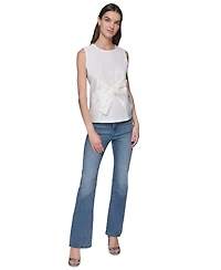 Karl Lagerfeld Paris Women's Sleeveless Satin Bow Top