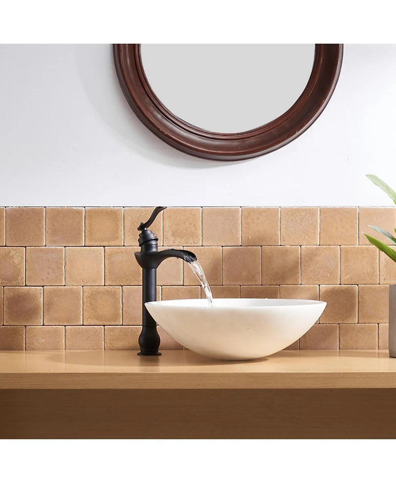Waterfall Single Hole Single-Handle Vessel Bathroom Faucet With Pop-up Drain Assembly Polished Chrome
