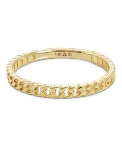 Devata Cuban Link Ring In 14k Gold Size 8 Approx. 1.4 Grams.