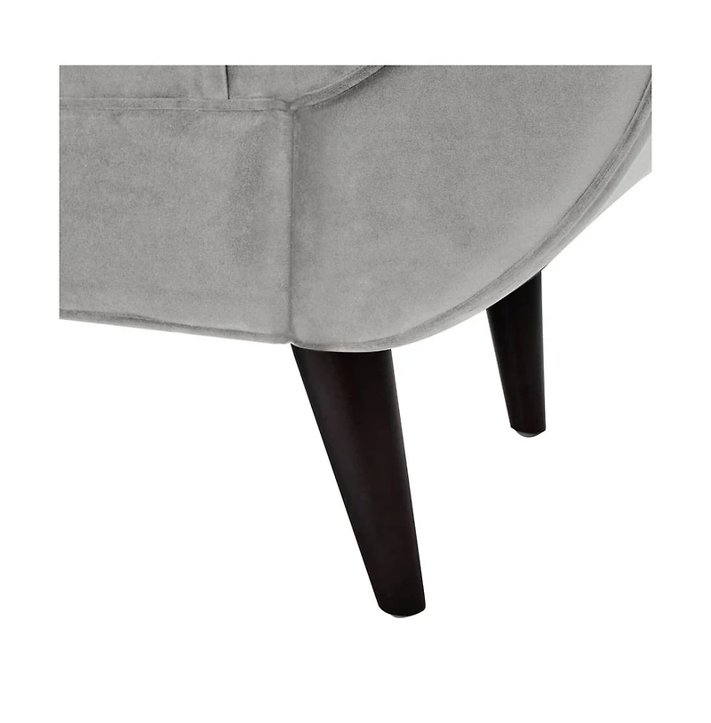 64 Inch Tufted Velvet Entryway Bench, Upholstered Bedroom Bench with Bolster Pillows & Wood Legs-The Pop Home