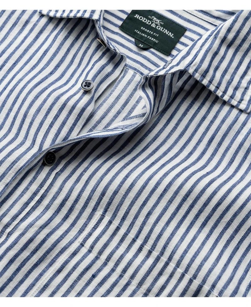 Rodd Gunn Men's Port Charles Linen Long Sleeve Slim Fit Shirt