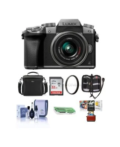 Panasonic Lumix Dmc G7 Mirrorless Camera With 14 42mm Lens Bundle With Camera Case 32gb Sdhc Card Cleaning Kit Memory Wallet