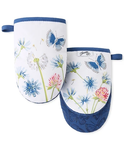 Fiesta Breezy Floral Mini Cotton Oven Mitt Set of 2, 5.5" x 8"
