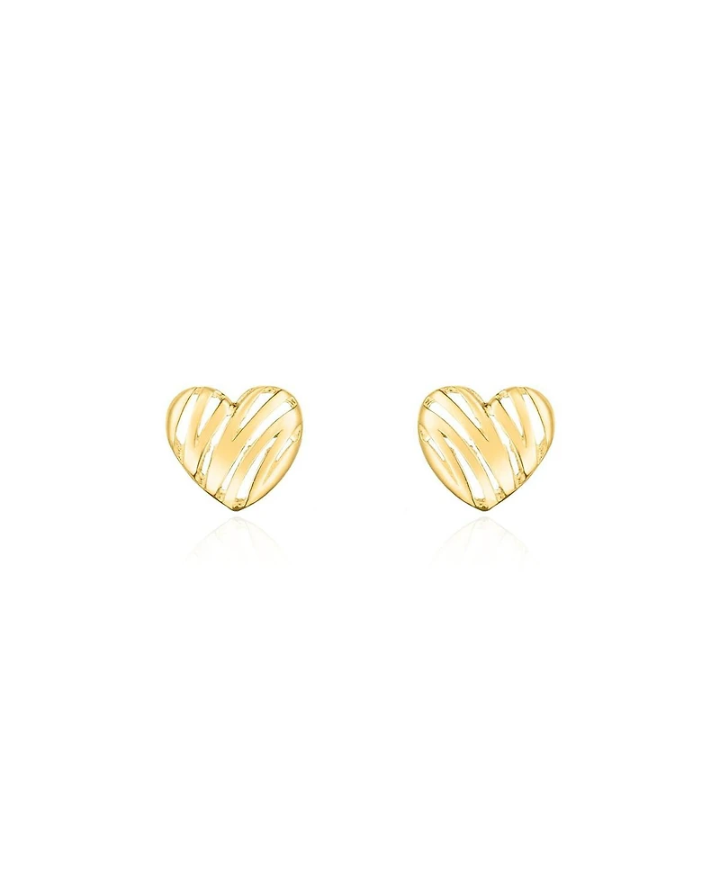 The Lovery Scribble Heart Stud Earrings 14K Gold