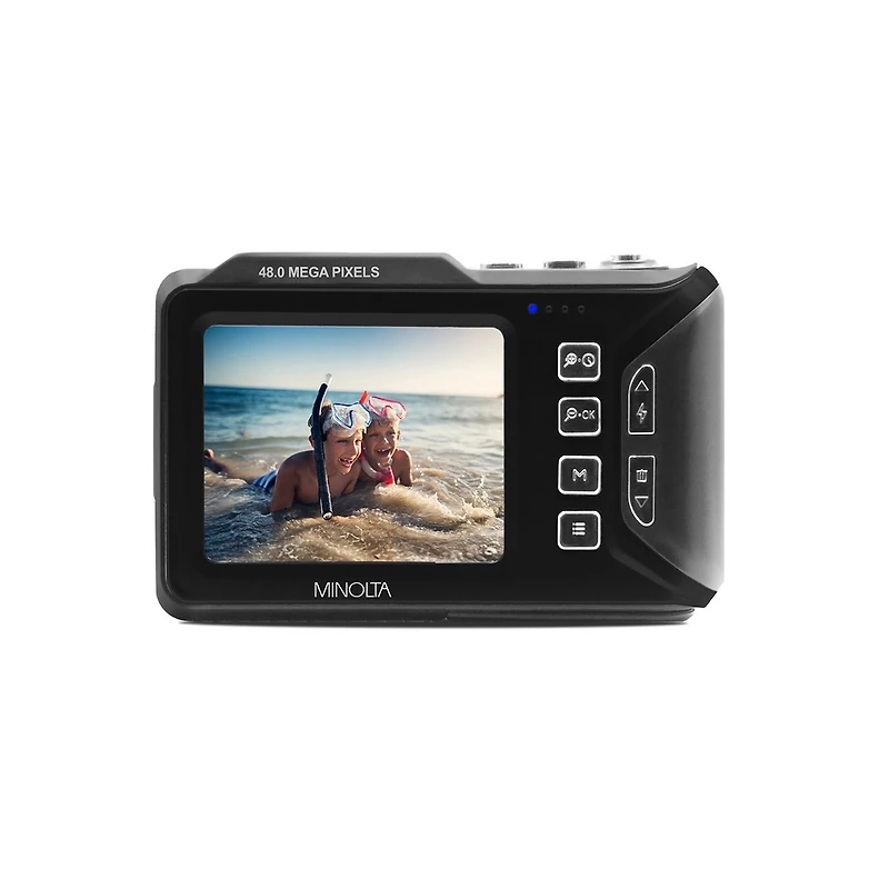 Minolta MN60WP Waterproof Dual Screen Digital Camera, Black