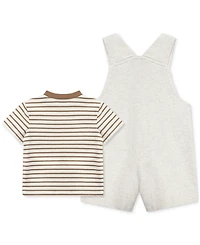 Little Me Baby Boys 2-Pc. Stripe T-Shirt & Lion Shortall Set