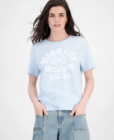 Love Tribe Juniors' Ocean City Graphic-Print Crewneck Tee