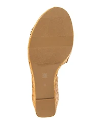 BCBGeneration Women's Erika Raffia Flower Wedge Sandals