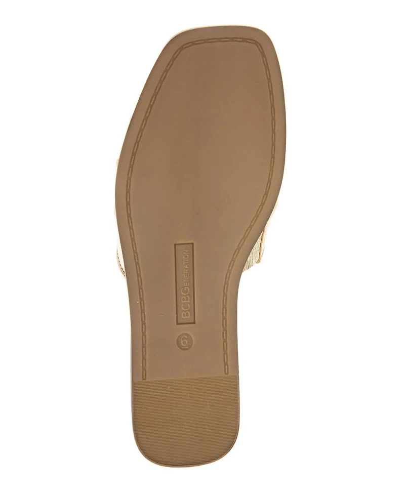 BCBGeneration Women's Mazey Flower Slide Flat Sandals