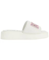 Karl Lagerfeld Paris Women's Opal Stone Platform Slide Flat Sandals