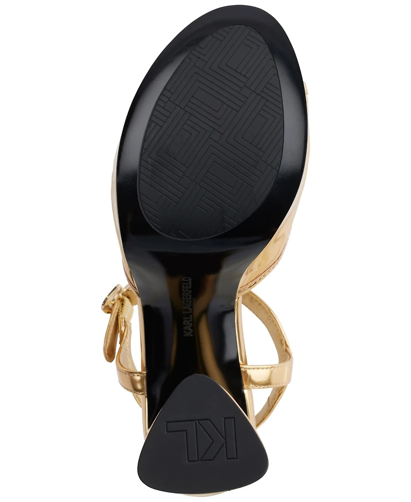 Karl Lagerfeld Paris Women's Hallet Platform Ankle Strap Dress Sandals