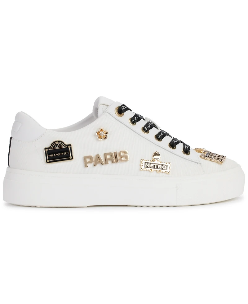 Karl Lagerfeld Paris Women's Cate Rue Pins Lace-Up Sneakers