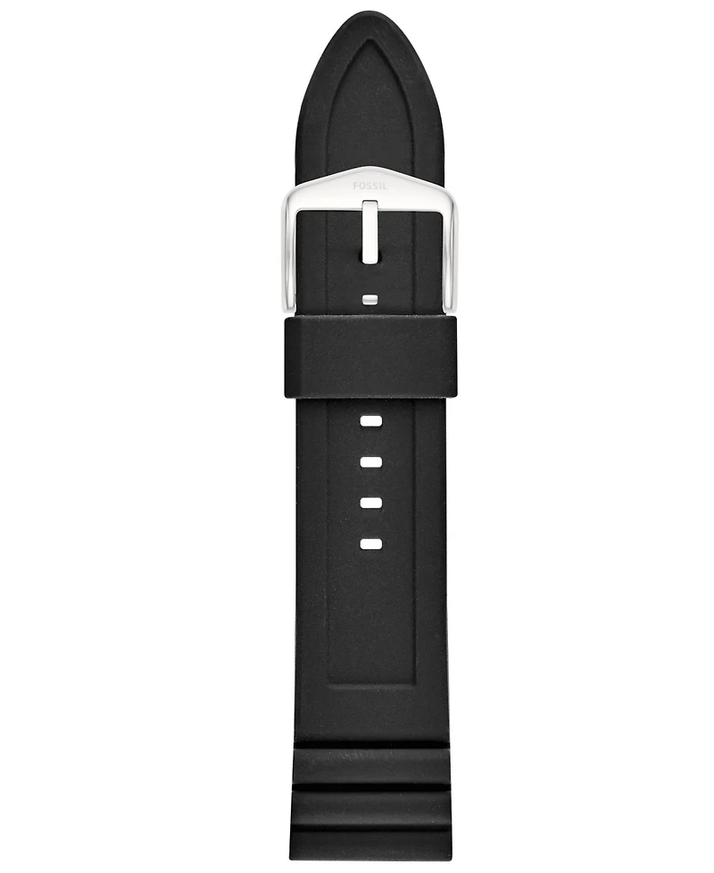 Fossil Men's Black Silicone Band, 24mm
