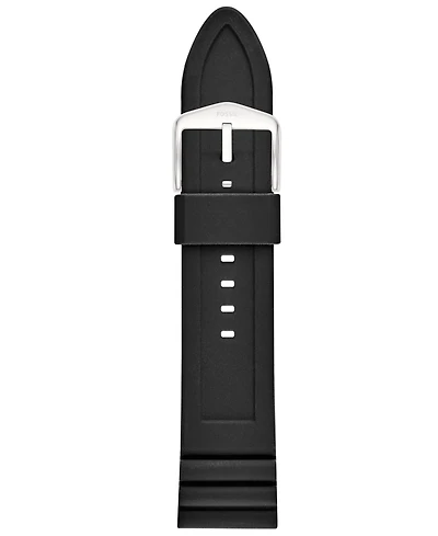 Fossil Men's Black Silicone Band, 24mm