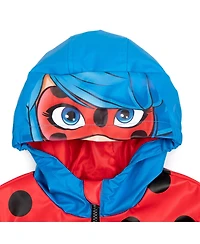 Miraculous Girls Ladybug Zip Up Waterproof Hooded Rain Jacket Coat