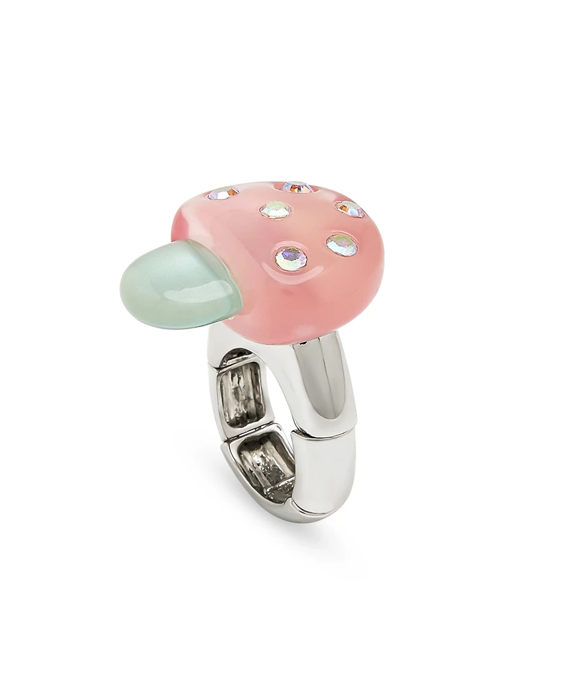 Betsey Johnson Faux Stone Spring Mushroom Cocktail Ring