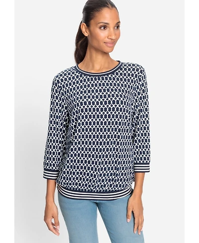 Olsen Women's Keyhole Print T-Shirt