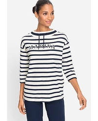 Olsen Women's Nautical Striped Jersey Top