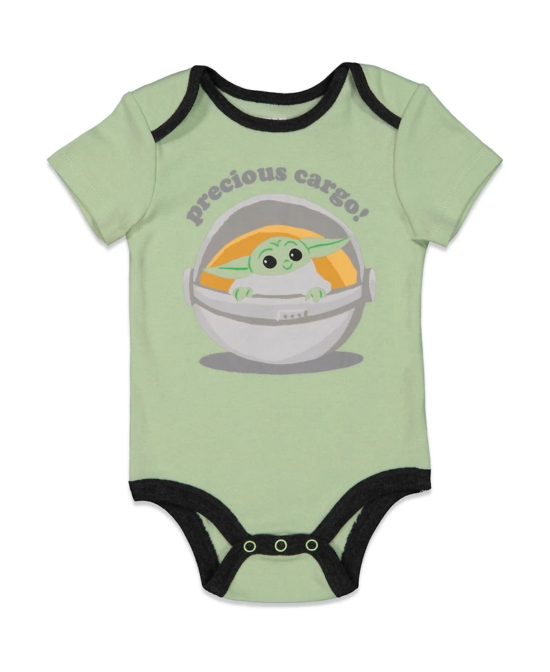 Star Wars Baby Boys Yoda Bodysuit T-Shirt and Pants 4 Piece Layette Set