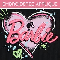 Barbie Girls Cropped Ribbed Tank Top and French Terry Shorts Outfit Set