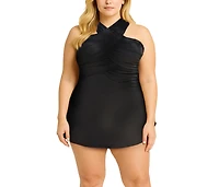 Swimsuits for All Women's High Neck Wrap Swimdress