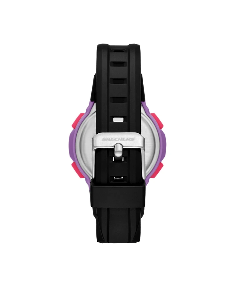 Skechers Women's Anoka Digital, Black Polycarbonate Watch