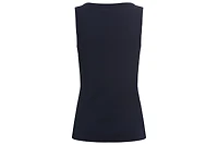 Olsen Women's Ribbed Knit Rounded V-Neck Shell