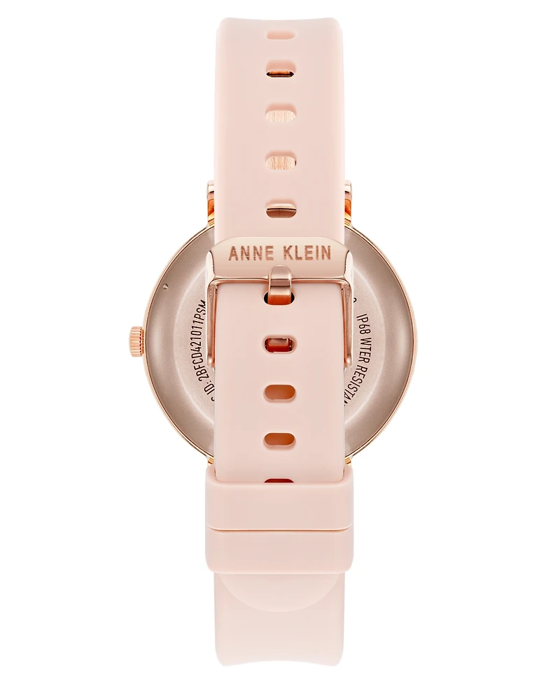 Anne Klein Women's Connect It Prism Smartwatch with Rose Gold-Tone Metal Alloy and Pink Silicone Band, 30mm
