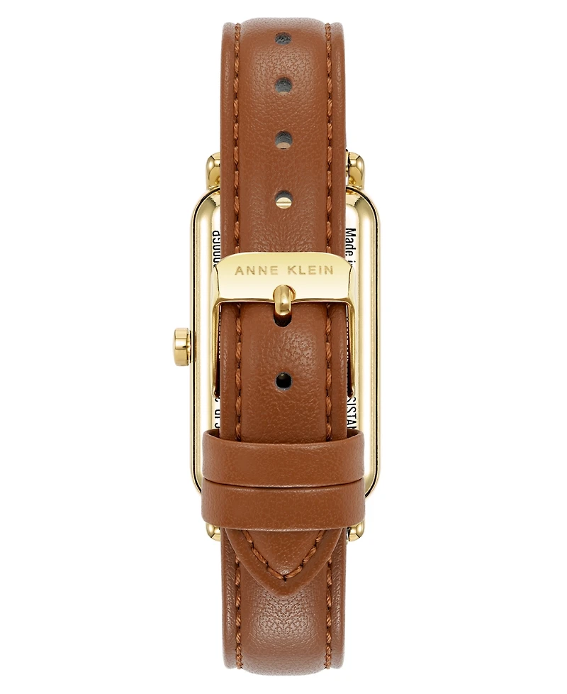 Anne Klein Women's Connect It Illume Smartwatch with Brown Leather and Blue Silicone Band, 37mm